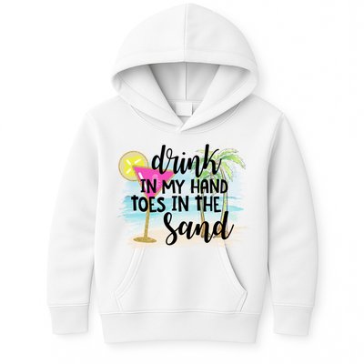 In My Hand Toes In The Sand Summer Vibes Beach Vacay Cool Gift Kids Hoodie