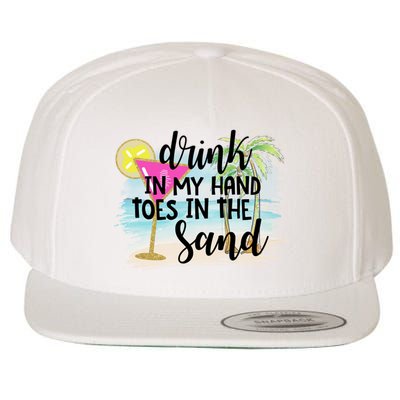 In My Hand Toes In The Sand Summer Vibes Beach Vacay Cool Gift Wool Snapback Cap