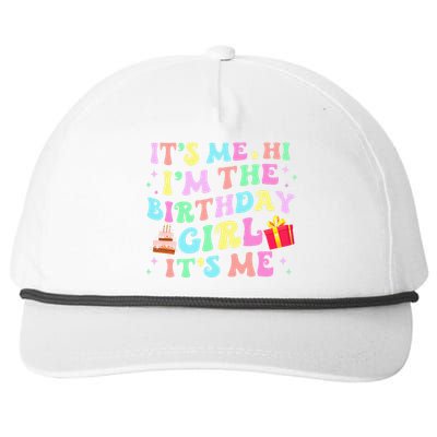 Its Me Hi Im The Birthday Girl Its Me Birthday Party Snapback Five-Panel Rope Hat