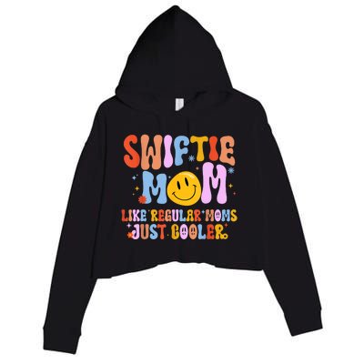 Its Me Hi Im The Cool Mom Its Me Retro Groovy Mothers Day Crop Fleece Hoodie