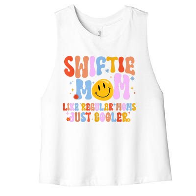 Its Me Hi Im The Cool Mom Its Me Retro Groovy Mothers Day Women's Racerback Cropped Tank