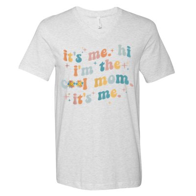 It's Me Hi I'm The Cool Mom It's Me Groovy Retro V-Neck T-Shirt