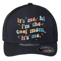 It's Me Hi I'm The Cool Mom It's Me Groovy Retro Flexfit Unipanel Trucker Cap