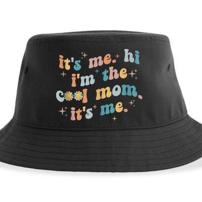 It's Me Hi I'm The Cool Mom It's Me Groovy Retro Sustainable Bucket Hat