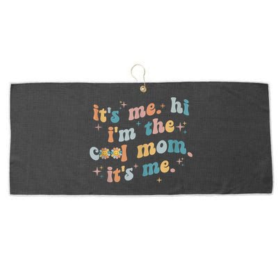It's Me Hi I'm The Cool Mom It's Me Groovy Retro Large Microfiber Waffle Golf Towel