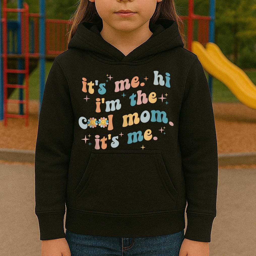 It's Me Hi I'm The Cool Mom It's Me Groovy Retro Kids Hoodie