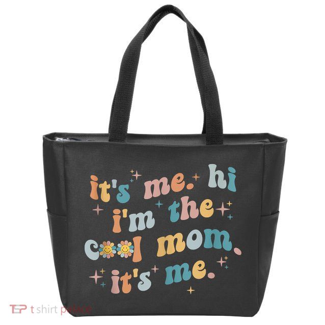 It's Me Hi I'm The Cool Mom It's Me Groovy Retro Zip Tote Bag
