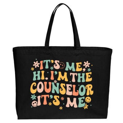 Its Me Hi Im The Counselor Its Me Groovy Back To School Cotton Canvas Jumbo Tote