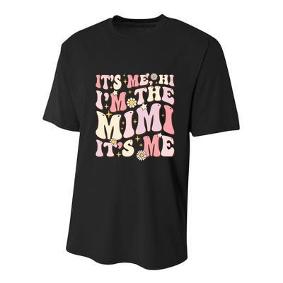 Its Me Hi I'm The Mimi It's Me Funny Groovy Mimi Youth Performance Sprint T-Shirt