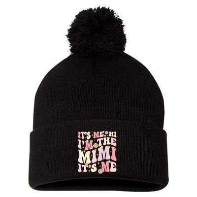 Its Me Hi I'm The Mimi It's Me Funny Groovy Mimi Pom Pom 12in Knit Beanie