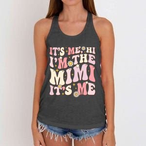 Its Me Hi I'm The Mimi It's Me Funny Groovy Mimi Women's Knotted Racerback Tank