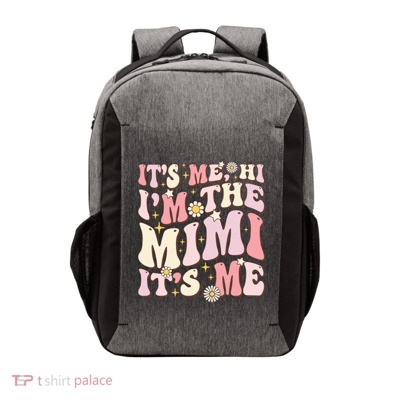 Its Me Hi I'm The Mimi It's Me Funny Groovy Mimi Vector Backpack