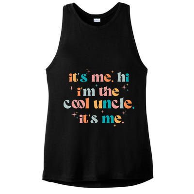 Its Me Hi Im The Cool Uncle Its Me Groovy Family Matching Ladies PosiCharge Tri-Blend Wicking Tank