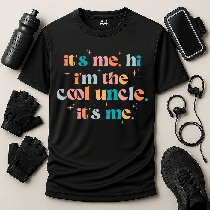 Its Me Hi Im The Cool Uncle Its Me Groovy Family Matching Cooling Performance Crew T-Shirt