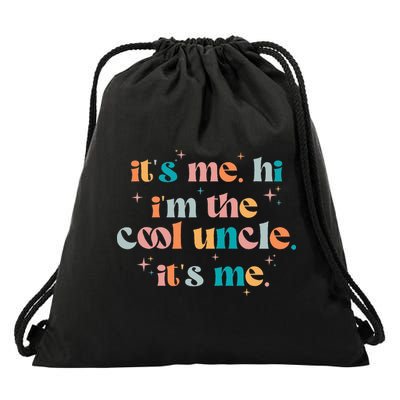 Its Me Hi Im The Cool Uncle Its Me Groovy Family Matching Drawstring Bag