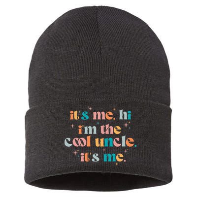 Its Me Hi Im The Cool Uncle Its Me Groovy Family Matching Sustainable Knit Beanie