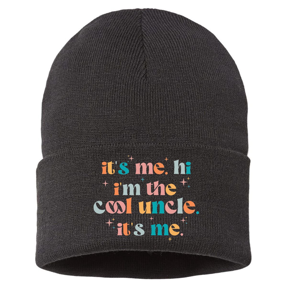 Its Me Hi Im The Cool Uncle Its Me Groovy Family Matching Sustainable Knit Beanie