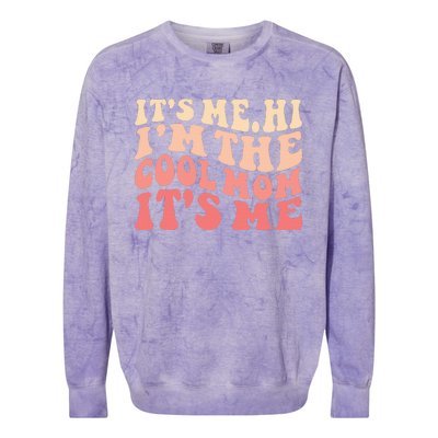 Its Me Hi Im The Cool Mom Its Me Mothers Day Flower Groovy Colorblast Crewneck Sweatshirt