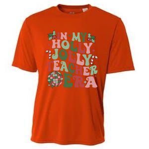 In My Holly Xmas Jolly Teacher Era Teacher Vibes Christmas Gift Cooling Performance Crew T-Shirt