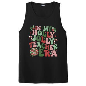 In My Holly Xmas Jolly Teacher Era Teacher Vibes Christmas Gift PosiCharge Competitor Tank