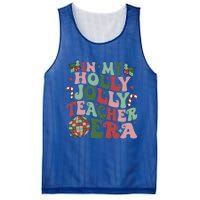 In My Holly Xmas Jolly Teacher Era Teacher Vibes Christmas Gift Mesh Reversible Basketball Jersey Tank