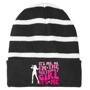 Its Me Hi IM The Birthday Girl Its Me Birthday Striped Beanie with Solid Band