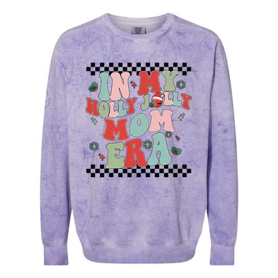 In My Holly Xmas Jolly Mom Era Retro Family Christmas Party Colorblast Crewneck Sweatshirt