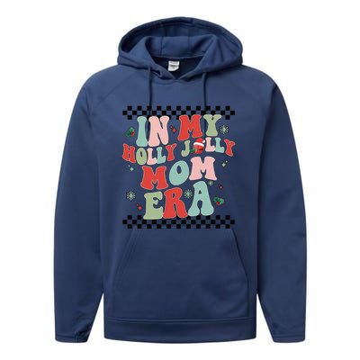 In My Holly Xmas Jolly Mom Era Retro Family Christmas Party Performance Fleece Hoodie