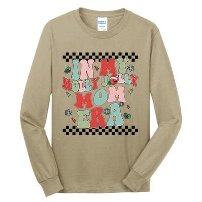 In My Holly Xmas Jolly Mom Era Retro Family Christmas Party Tall Long Sleeve T-Shirt