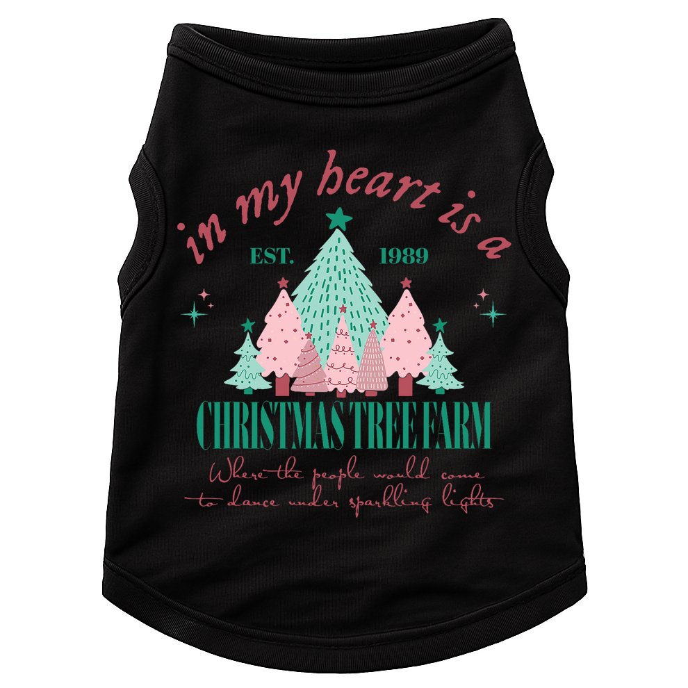 In My Heart Is A Christmas Xmas Tree Farm Vintage Clothing Doggie Tank