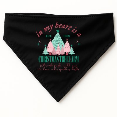 In My Heart Is A Christmas Xmas Tree Farm Vintage Clothing USA-Made Doggie Bandana