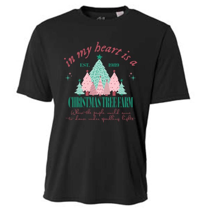 In My Heart Is A Christmas Xmas Tree Farm Vintage Clothing Cooling Performance Crew T-Shirt