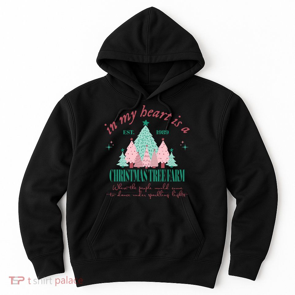 In My Heart Is A Christmas Xmas Tree Farm Vintage Clothing Hoodie