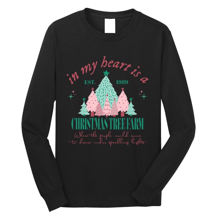 In My Heart Is A Christmas Xmas Tree Farm Vintage Clothing Long Sleeve Shirt