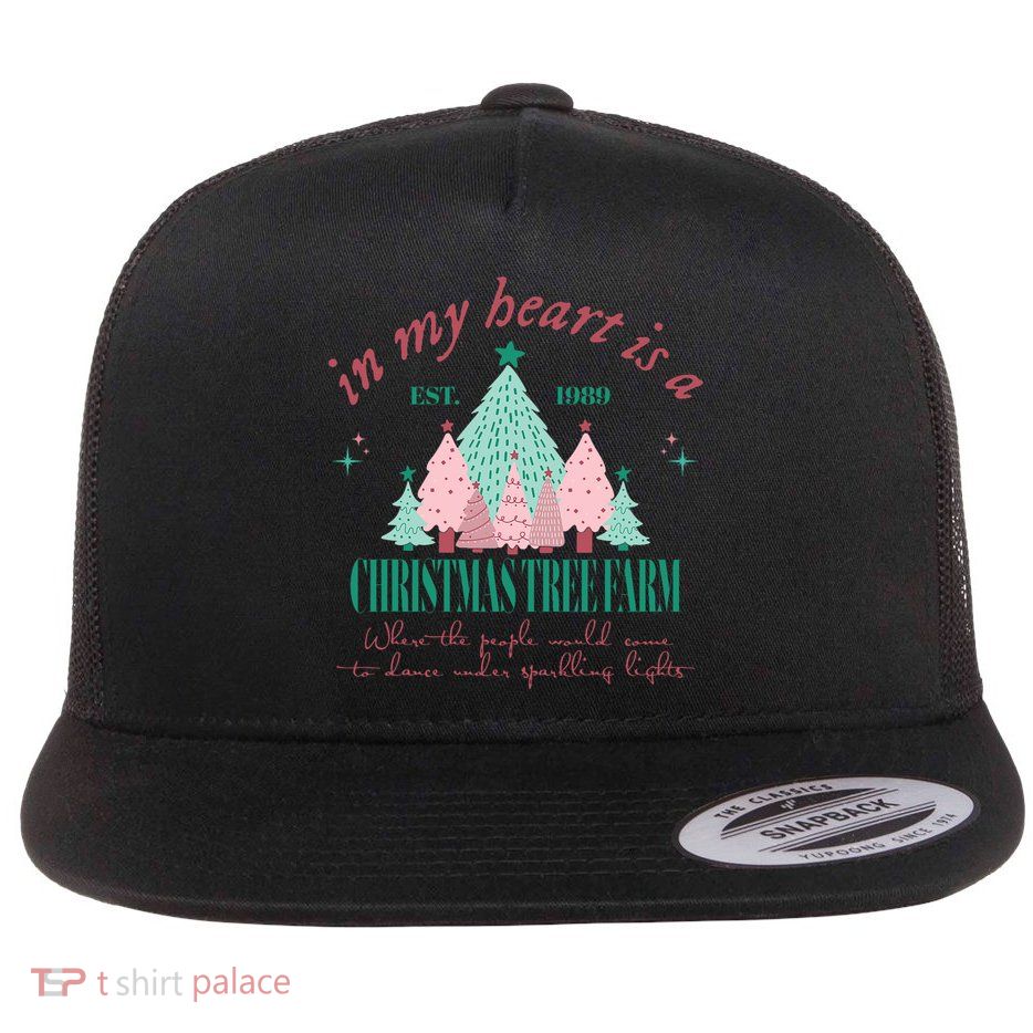 In My Heart Is A Christmas Xmas Tree Farm Vintage Clothing Flatbill Hat