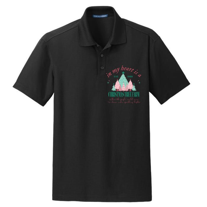 In My Heart Is A Christmas Xmas Tree Farm Vintage Clothing Dry Zone Grid Polo