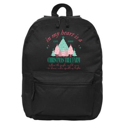 In My Heart Is A Christmas Xmas Tree Farm Vintage Clothing 16 in Basic Backpack