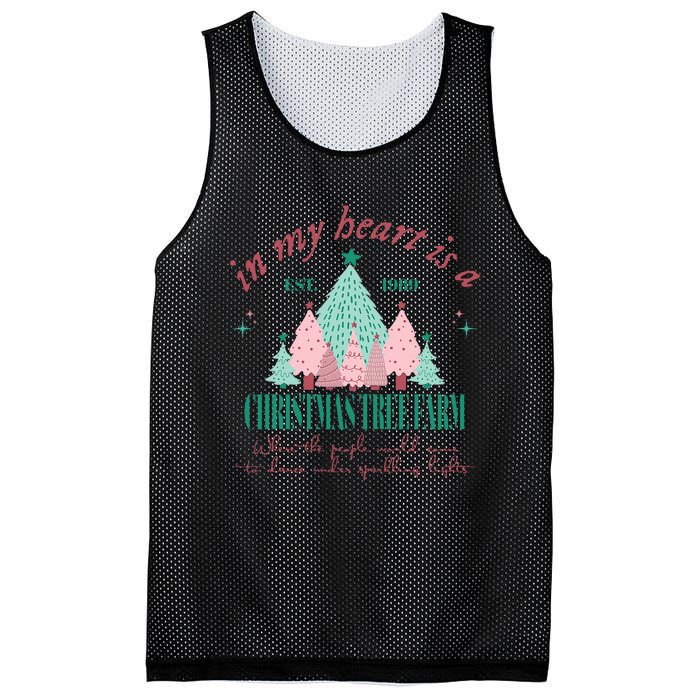 In My Heart Is A Christmas Xmas Tree Farm Vintage Clothing Mesh Reversible Basketball Jersey Tank