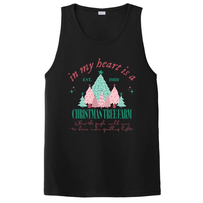 In My Heart Is A Christmas Xmas Tree Farm Vintage Clothing PosiCharge Competitor Tank