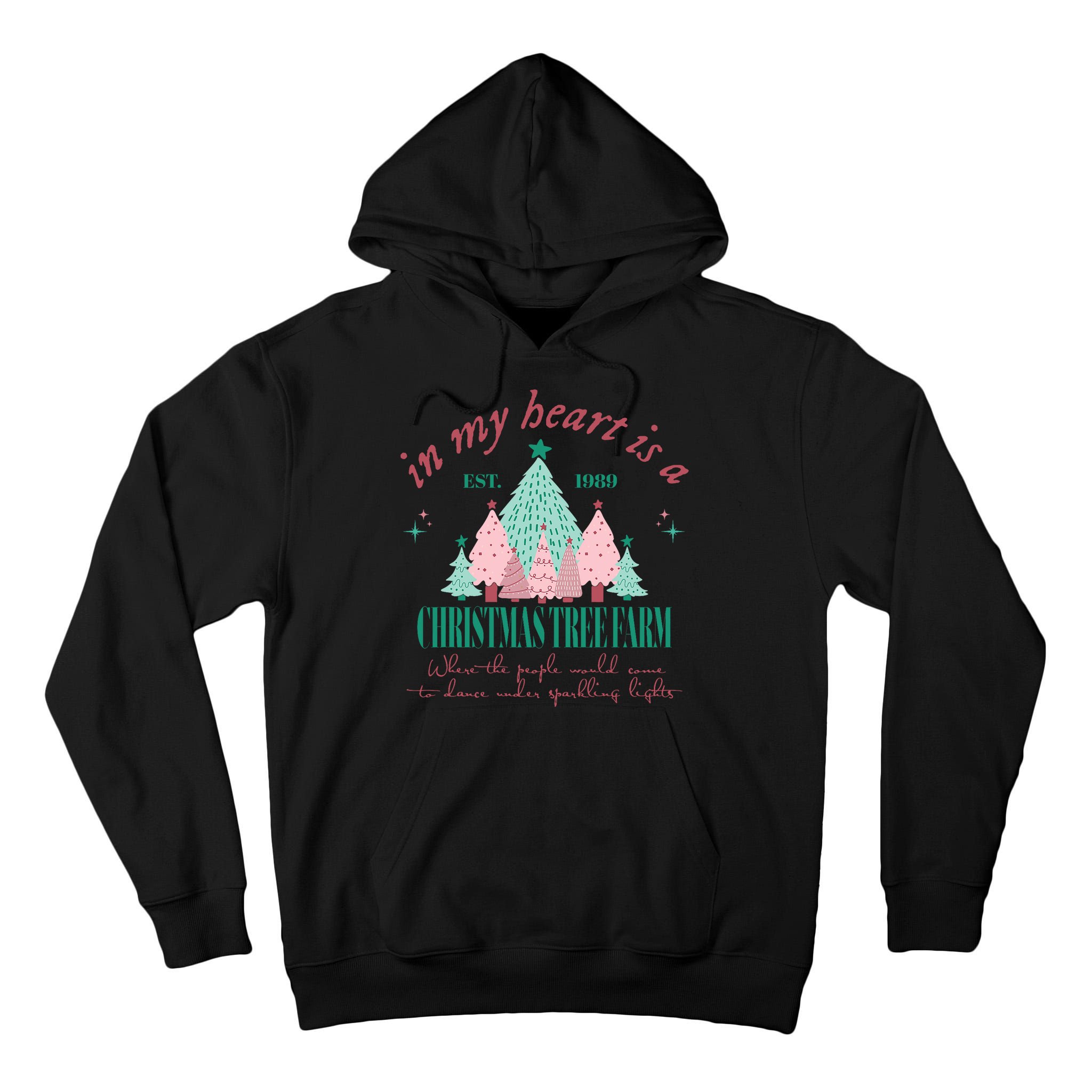 In My Heart Is A Christmas Xmas Tree Farm Vintage Clothing Tall Hoodie