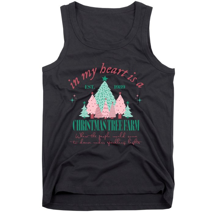 In My Heart Is A Christmas Xmas Tree Farm Vintage Clothing Tank Top