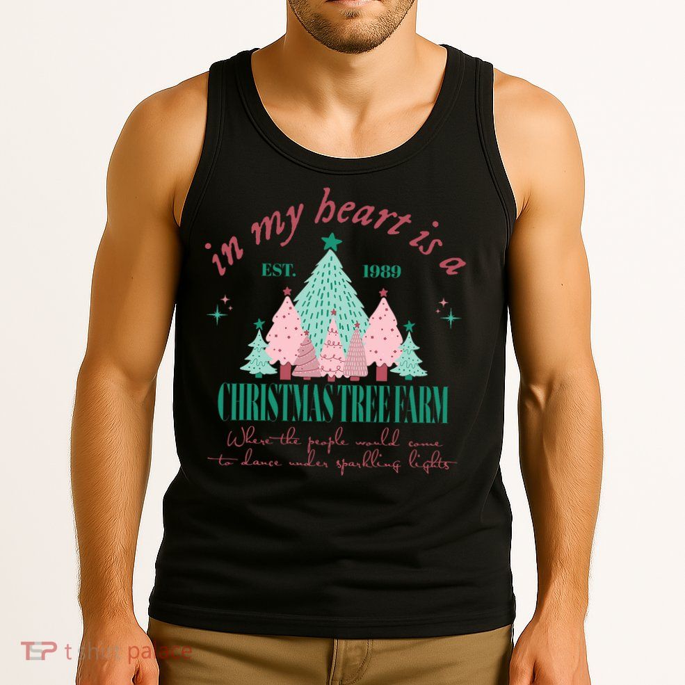 In My Heart Is A Christmas Xmas Tree Farm Vintage Clothing Tank Top