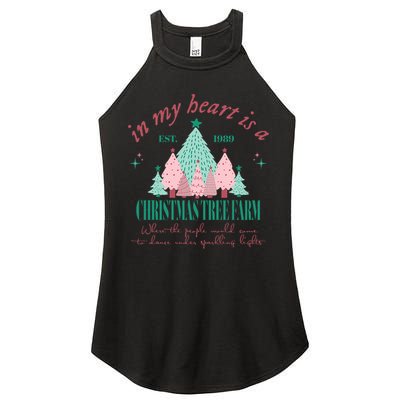 In My Heart Is A Christmas Xmas Tree Farm Vintage Clothing Women's Perfect Tri Rocker Tank