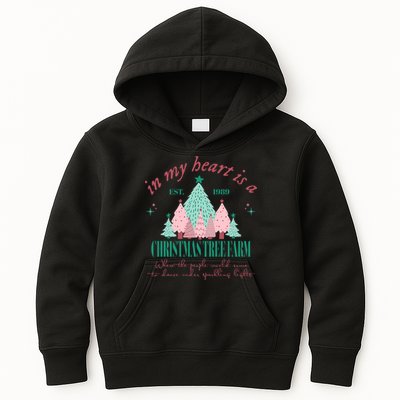 In My Heart Is A Christmas Xmas Tree Farm Vintage Clothing Kids Hoodie