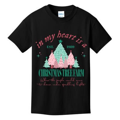In My Heart Is A Christmas Xmas Tree Farm Vintage Clothing Kids T-Shirt