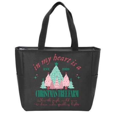 In My Heart Is A Christmas Xmas Tree Farm Vintage Clothing Zip Tote Bag