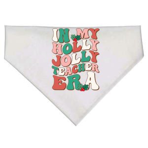 In My Holly Xmas Jolly Teacher Era Retro Christmas Teacher Great Gift USA-Made Doggie Bandana