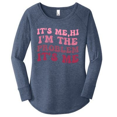 Its Me Hi Im The Problem Its Me Funny Groovy Trendy Women's Perfect Tri Tunic Long Sleeve Shirt