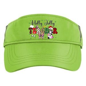 In My Holly Xmas Jolly Teacher Era Teacher Vibes Christmas Adult Drive Performance Visor