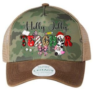 In My Holly Xmas Jolly Teacher Era Teacher Vibes Christmas Legacy Tie Dye Trucker Hat